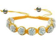Ladies Yellow Fibre Cubic Zirconia Ball Bracelet