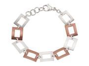 Chocolate Plated Stainless Steel Square Link Bracelet