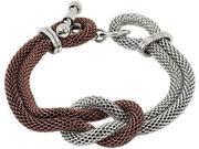 Stainless Steel Chocolate Plated and Mesh Bracelet