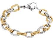 Two Tone Gold Plated Stainless Steel Link Bracelet