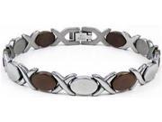 Chocolate Plated Stainless Steel X O Bracelet