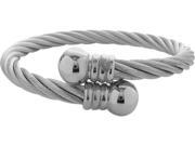Silver Steel Magnetic Bangle Style Bracelet