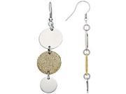 Stainless Steel Gold Glitter Cricle Drop Earring