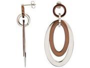 Stainless Steel Chocolate Plated Oval Earrings