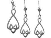 Sterling Silver Celtic Earrings Pendant Set with a chain