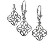 Sterling Silver Celtic Earrings Pendant Set with a chain
