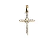 0.225tcw 14 Karat Yellow Gold Diamond Cross Pendant with a chain