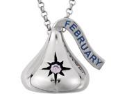 HERSHEY S KISSES® Silver February CZ Pendant with Chain
