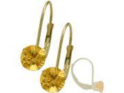 November 10K Yellow Gold 0.80tcw. 5mm Citrine Leverback Gem Earrings