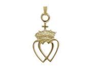 10 Karat Yellow Gold Celtic Crowned Heart Pendant with Chain