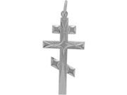 Sterling Silver Orthodox Religious Cross with Chain 23mm x 11mm