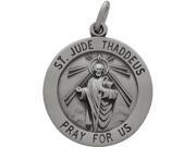 Sterling Silver St. Jude Thaddeus Religious Medal Medallion with Chain