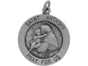 Sterling Silver Saint Anthony 18.5mm Religious Medal Medallion with Chain