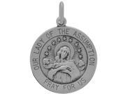 Sterling Silver Our Lady of the Assumption Medal Medallion with chain