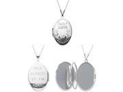 Genuine Sterling Silver Diamond Family Locket with a chain