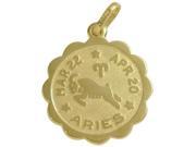 14 Karat Yellow Gold Aries Zodiac Pendant Mar 22 Apr 20 with Chain