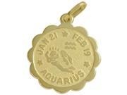 14 Karat Yellow Gold Aquarius Zodiac Pendant Jan 21 Feb 19 with Chain