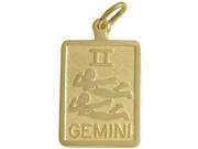 14 Karat Yellow Gold Gemini Zodiac Pendant with Chain