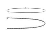 14K White Gold 9 Inch Solid Rope Style Anklet