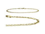 14K Yellow Gold Flat Gucci Style 10 Inch Anklet