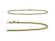 14K Yellow Gold Wheat Style 10 Inch Anklet