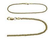 14K Yellow Gold 9 Inch Curb Style Anklet