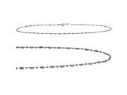 14K White Gold 10 Inch Bead Style Anklet