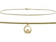 10K Yellow Gold 10 Inch Celtic Charm Anklet