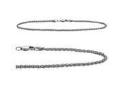 14K White Gold Wheat Style 9 Inch Anklet