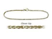14K Yellow Gold 9 Inch Flat Gucci Style Anklet