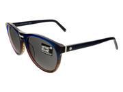 Montblanc MB506 S 92A Navy Gradient Round Sunglasses