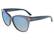 Tom Ford FT0330 S 89X Saskia Light Pink Blue Stripe Cateye Sunglasses