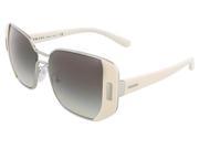 Prada PR 59SS USB0A7 Silver Ivory Rectangular Sunglasses