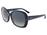 Salvatore Ferragamo SF678S 422 Blue Red Oversized Square sunglasses