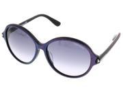 Tom Ford FT9343 S 83F Milena Pink Blue Stripe Round Sunglasses