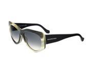 Balenciaga BA0018 64B Black and Yellow Horn Full Rim Rectangle Sunglasses