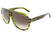 Tom Ford FT0464 S 98K TRUMAN Shiny Green Havana Aviator sunglasses