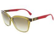 Fendi FF0054S 0MQZ Olive Penguin Red Butterfly sunglasses