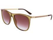 Gucci GG1129 S VKN Khaki Gold Square Sunglasses