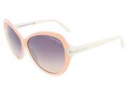 Tom Ford FT0326 S 74B VALENTINA Light Peach White Butterfly sunglasses