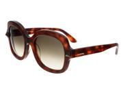 Valentino V697S 725 Blonde Havana Square Sunglasses