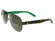 Ralph Lauren PH3096 900571 Matte Green Aviator Sunglasses