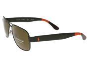 Ralph Lauren PH3097 930673 Matte Green Aviator Sunglasses