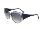 Balenciaga BA0023 90B Clear Blue Oval Sunglasses