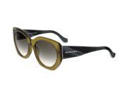 Balenciaga BA0017 96B Olive Green Black Horn Full Rim Cat Eye Sunglasses