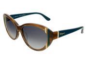 Salvatore Ferragamo SF673S 216 Brown Cateye Sunglasses