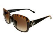 Roberto Cavalli RC881 S 05G Maia Leopard Black Square Sunglasses