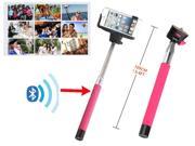 Pink Wireless Bluetooth Camera Shooting Monopod Handheld Holder For iPhone Samsung