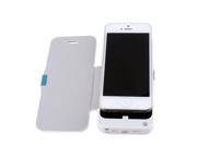 2400mAh White Flip External Backup Battery Charger Case For Iphone 5 5S