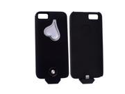 Black 2500mah External Backup Battery Power Bank Charger Case w heart stents For Iphone 5S 5G 5C